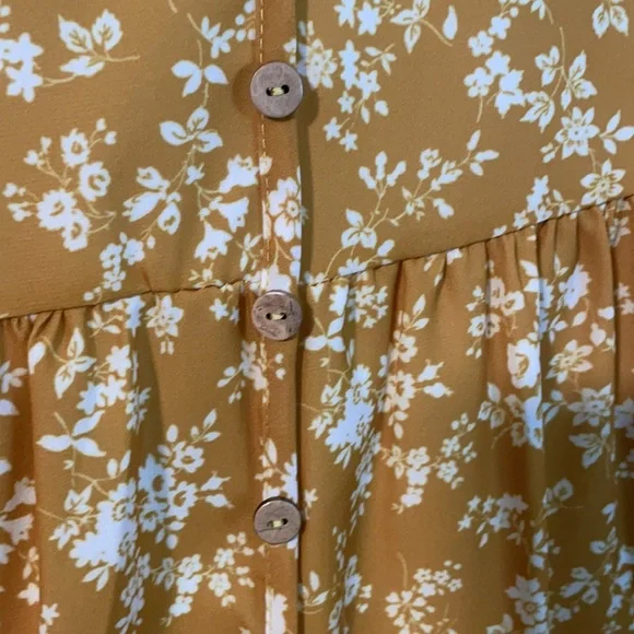 Mustard Floral Dress - Picture 8 of 8